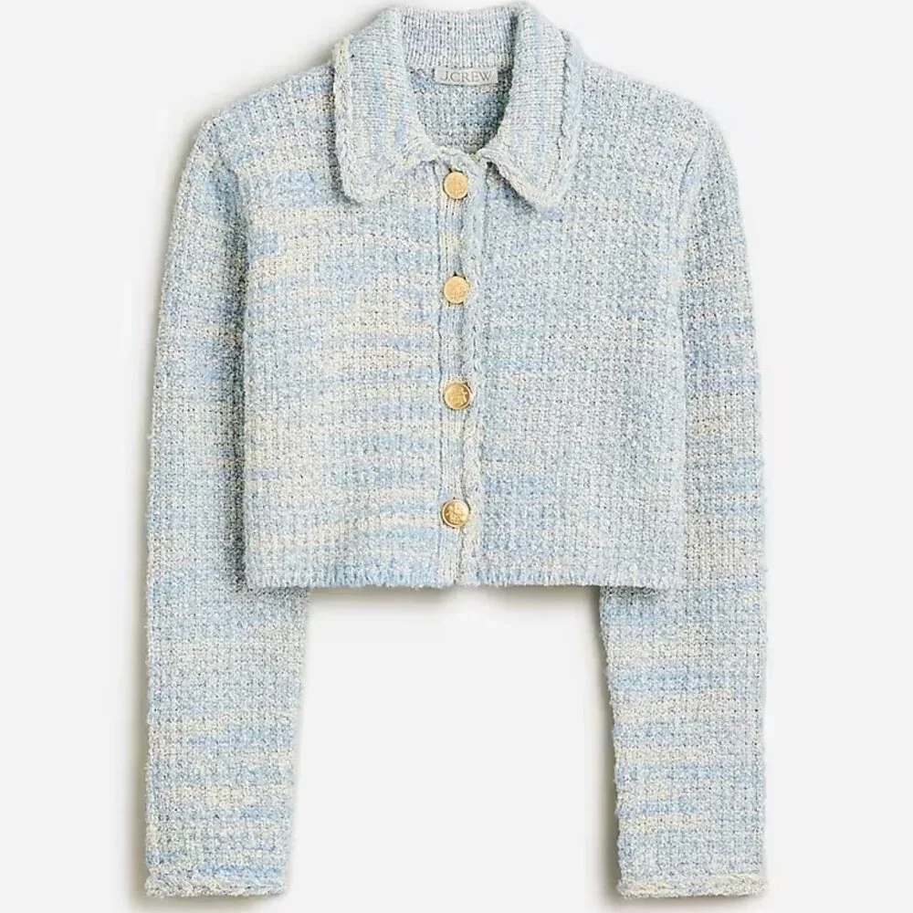 NWT JCrew Textured cropped lady jacket in space dyed yarn in size S - Picture 2 of 6